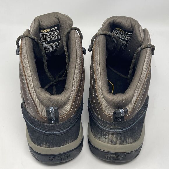 Keen Utility Flint Mid Steel Toe Boots Mens 13 D Brown Leather Work Hiking - Picture 12 of 16